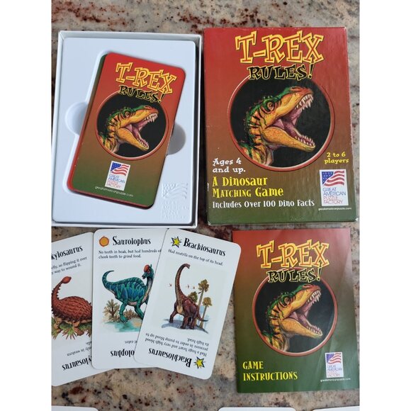 T-rex Rules! Card game basically 'Go Fish' with Dinosaurs, kids, matching cards - Picture 1 of 9